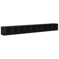Produktbild för TV-bänkset 3 pcs Svart Ek 37 x 35 x 107 cm Konstruerat trä