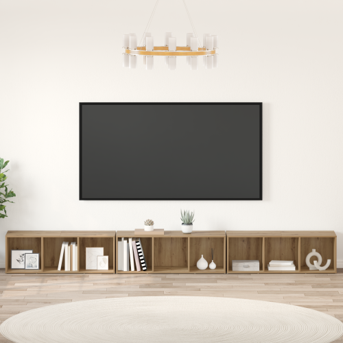 vidaXL TV-bänkset 3 pcs Artisan Ek 37 x 35 x 107 cm Konstruerat trä