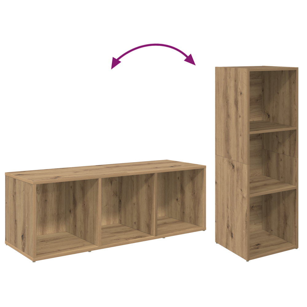 Produktbild för TV-bänkset 3 pcs Artisan Ek 37 x 35 x 107 cm Konstruerat trä