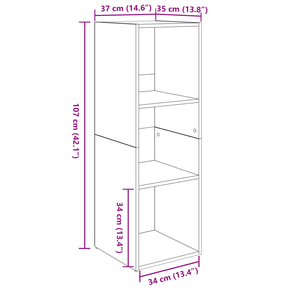 Produktbild för TV-bänkset 3 pcs Artisan Ek 37 x 35 x 107 cm Konstruerat trä