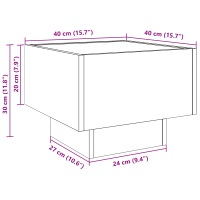 Produktbild för Kaffeebord Svart Ek 40 x 40 x 30 cm Konstruerat trä