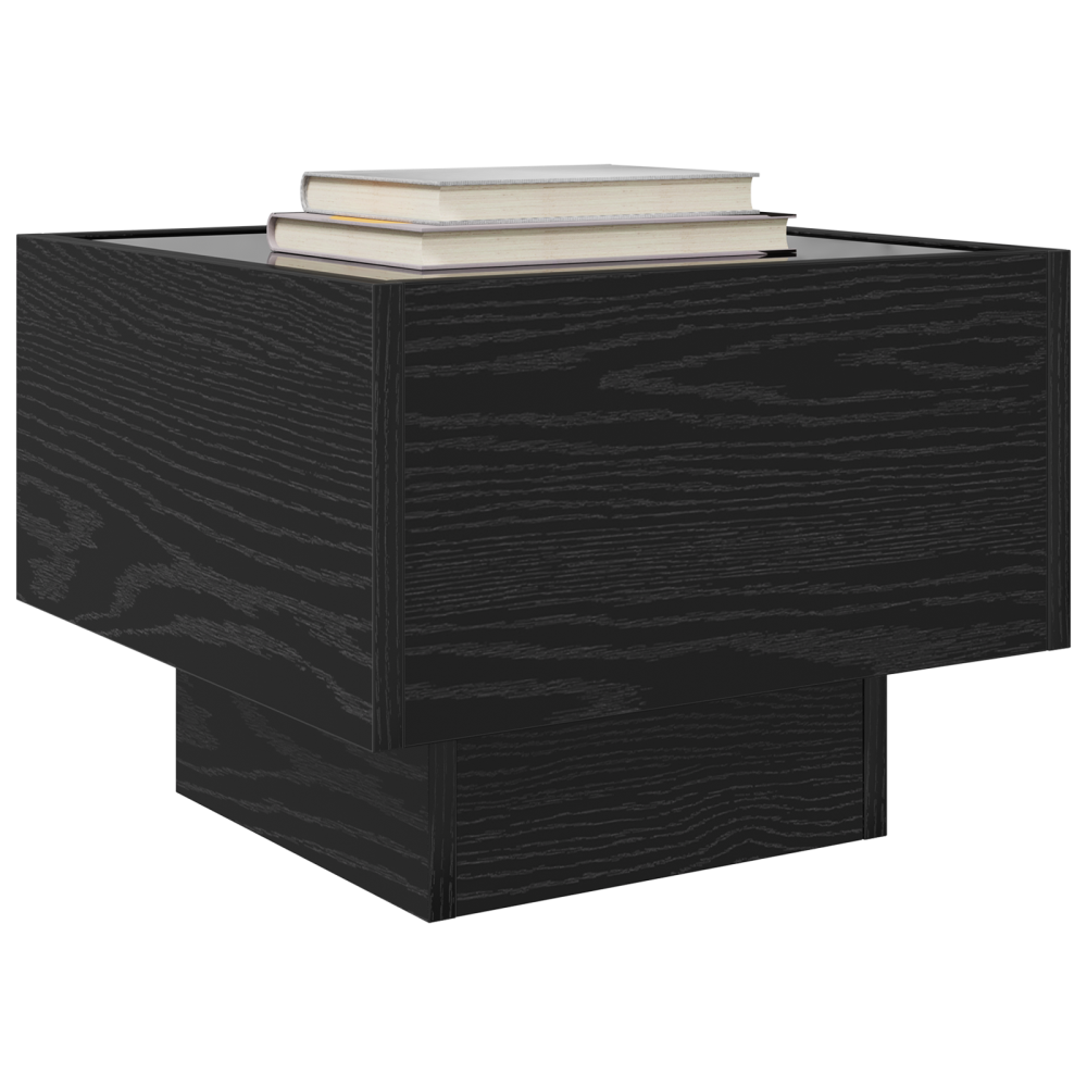 Produktbild för Kaffeebord Svart Ek 40 x 40 x 30 cm Konstruerat trä