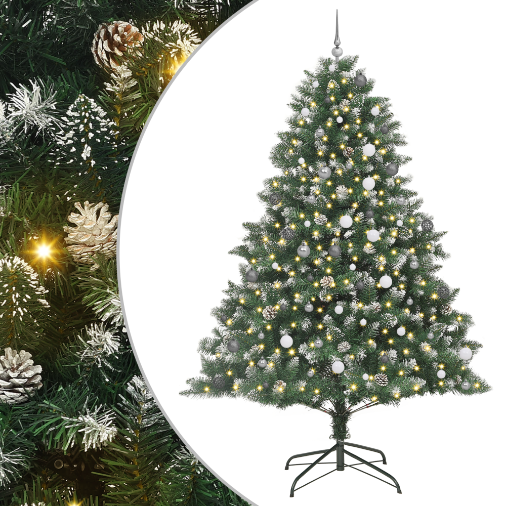 Produktbild för Konstgjord julgran Grön 240 cm PVC och Plast och Stål