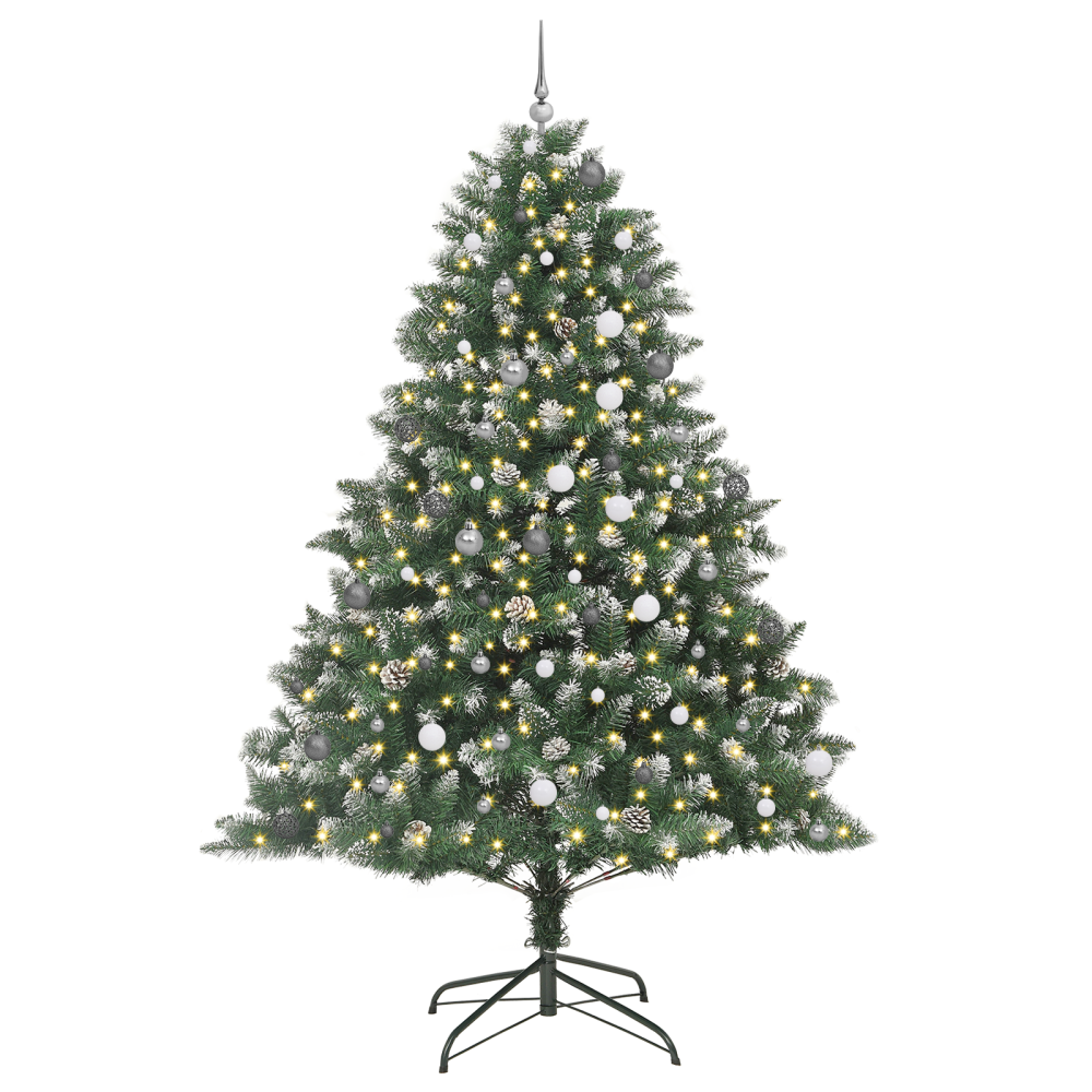 Produktbild för Konstgjord julgran Grön 240 cm PVC och Plast och Stål