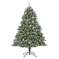 Produktbild för Konstgjord julgran Grön 240 cm PVC och Plast och Stål