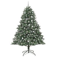 Produktbild för Konstgjord julgran Grön 240 cm PVC och Plast och Stål