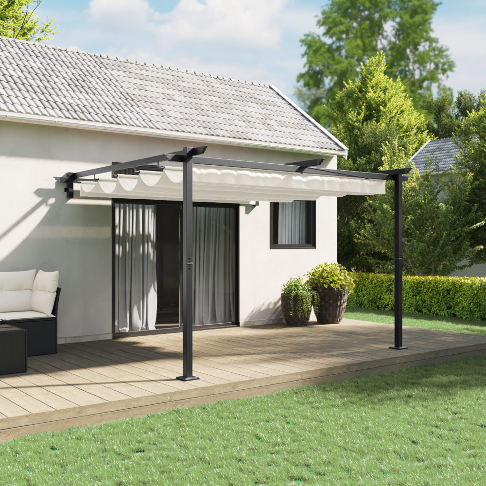 Produktbild för Paviljong 300 x 300 x 200 cm Gräddvit Polyester