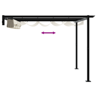 Produktbild för Paviljong 300 x 300 x 200 cm Gräddvit Polyester
