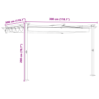 Produktbild för Paviljong 300 x 300 x 200 cm Gräddvit Polyester