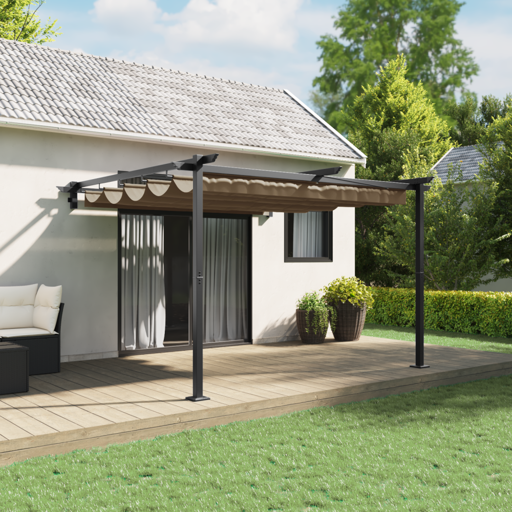 Produktbild för Paviljong 300 x 300 x 200 cm Taupe Polyester