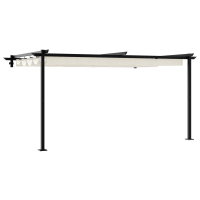 Produktbild för Paviljong 400 x 300 x 200 cm Gräddvit Polyester