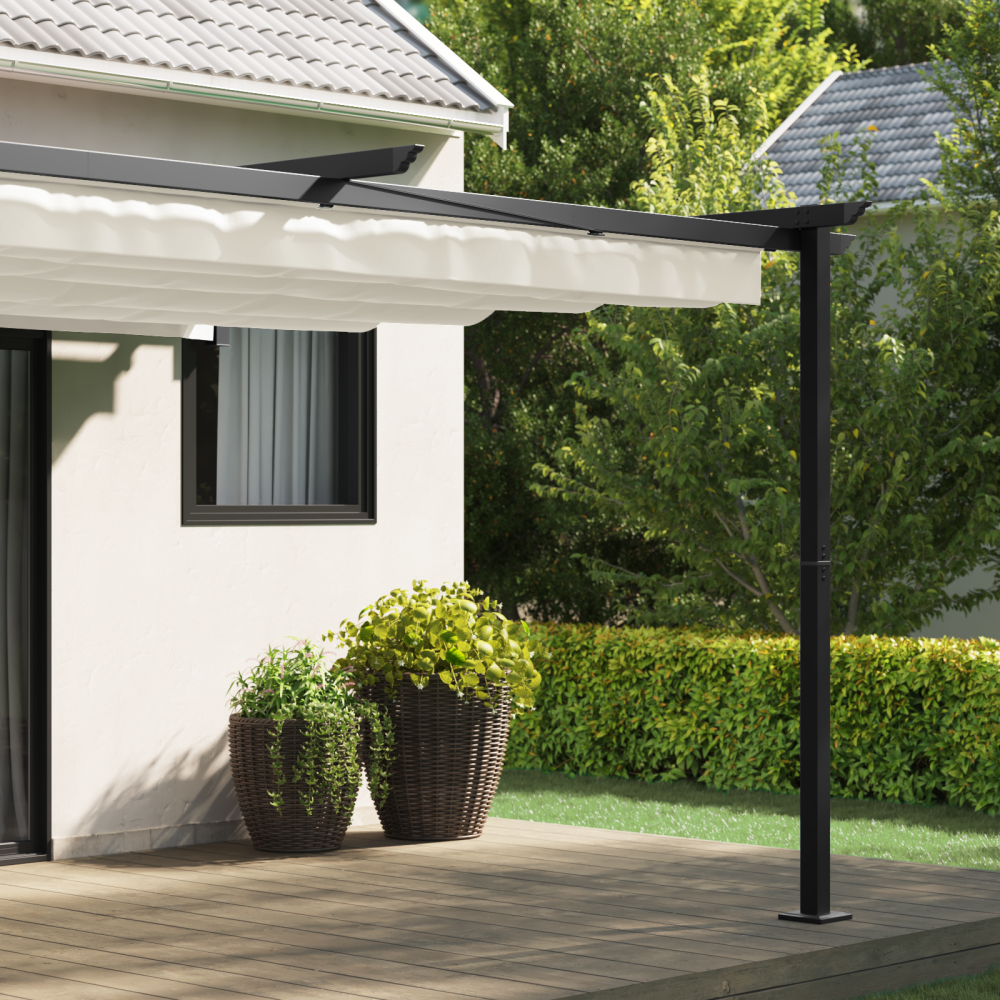 Produktbild för Paviljong 400 x 300 x 200 cm Gräddvit Polyester