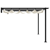 Produktbild för Paviljong 400 x 300 x 200 cm Gräddvit Polyester