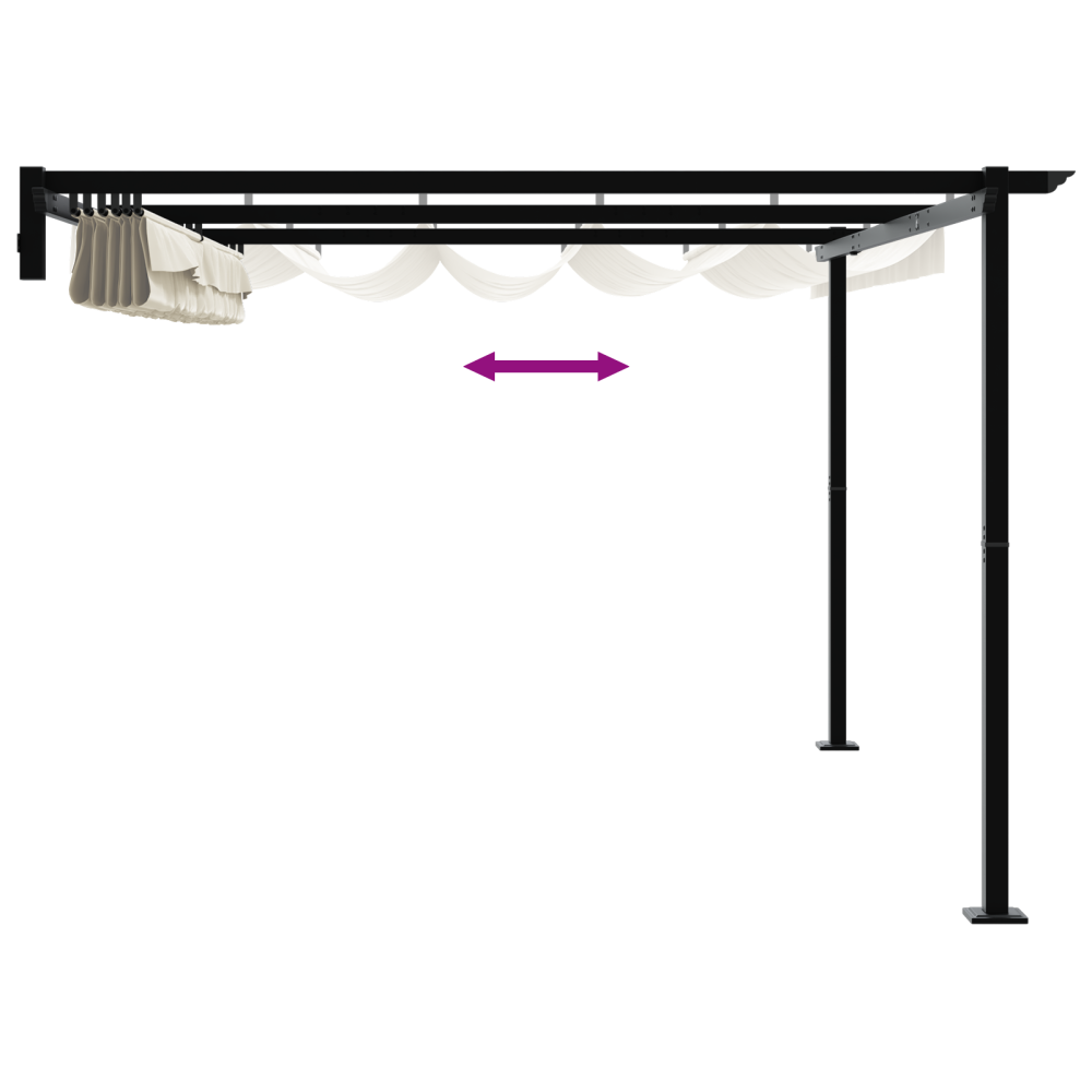 Produktbild för Paviljong 400 x 300 x 200 cm Gräddvit Polyester