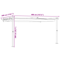 Produktbild för Paviljong 400 x 300 x 200 cm Gräddvit Polyester