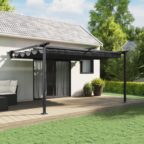 vidaXL Paviljong 400 x 300 x 200 cm Antracit Polyester