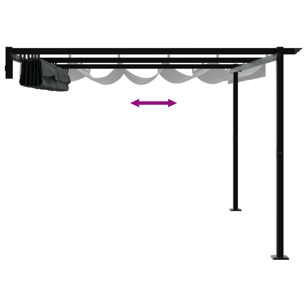 Produktbild för Paviljong 400 x 300 x 200 cm Antracit Polyester