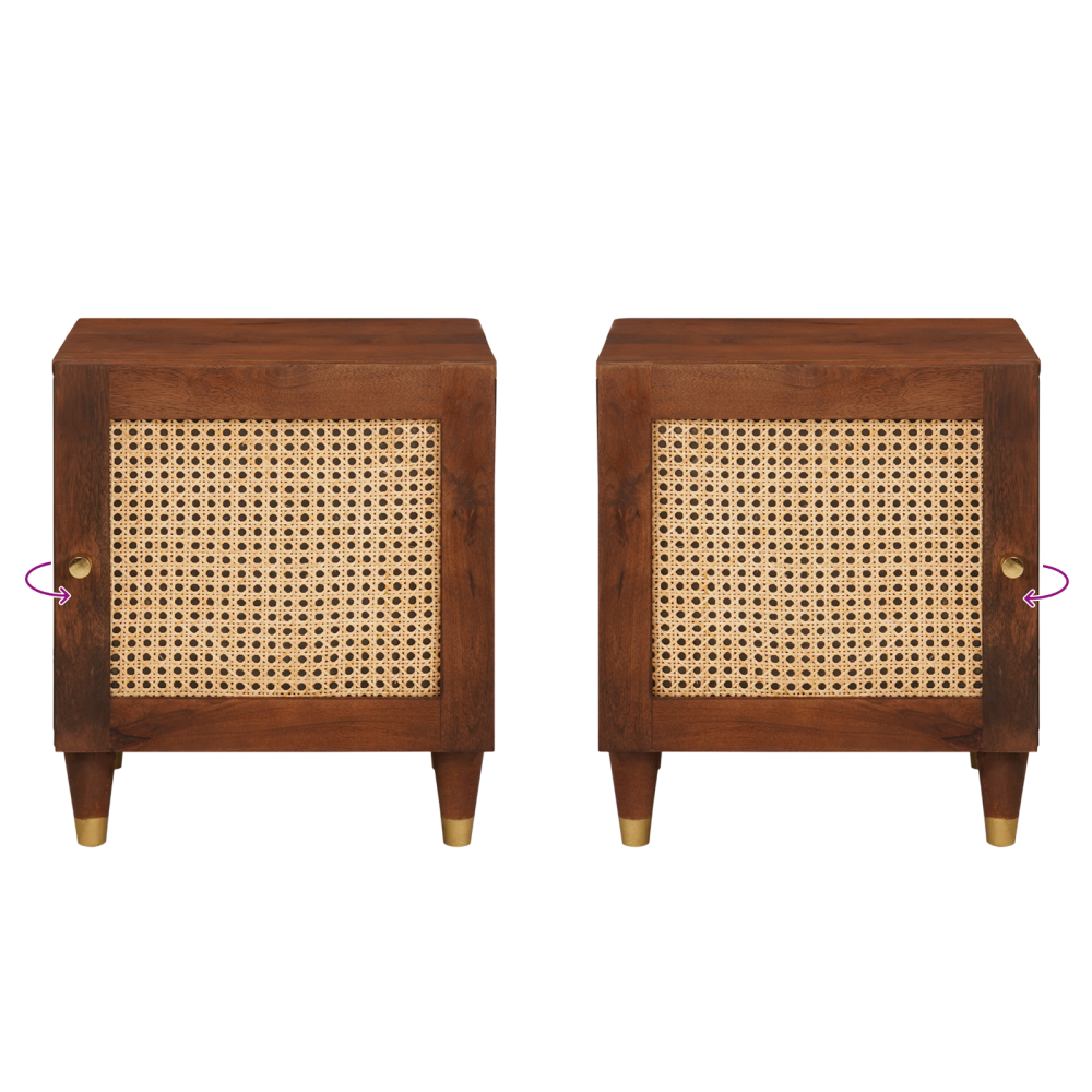 Produktbild för Nattduksbord 2 pcs Brun 40 x 33,5 x 46 cm Massivt akaciaträ