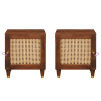 Produktbild för Nattduksbord 2 pcs Brun 40 x 33,5 x 46 cm Massivt akaciaträ