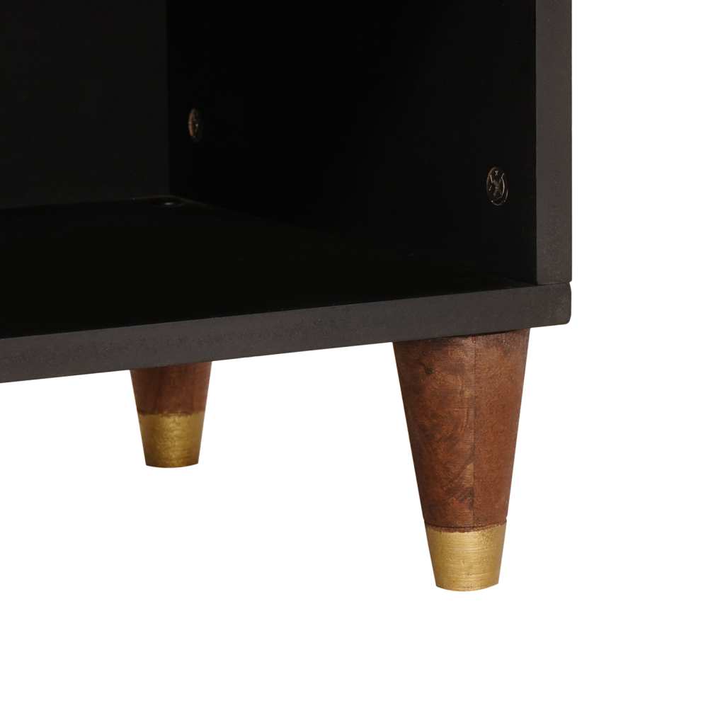 Produktbild för TV-skåp med låda Brun 100 x 33,5 x 46 cm Massivt mangoträ