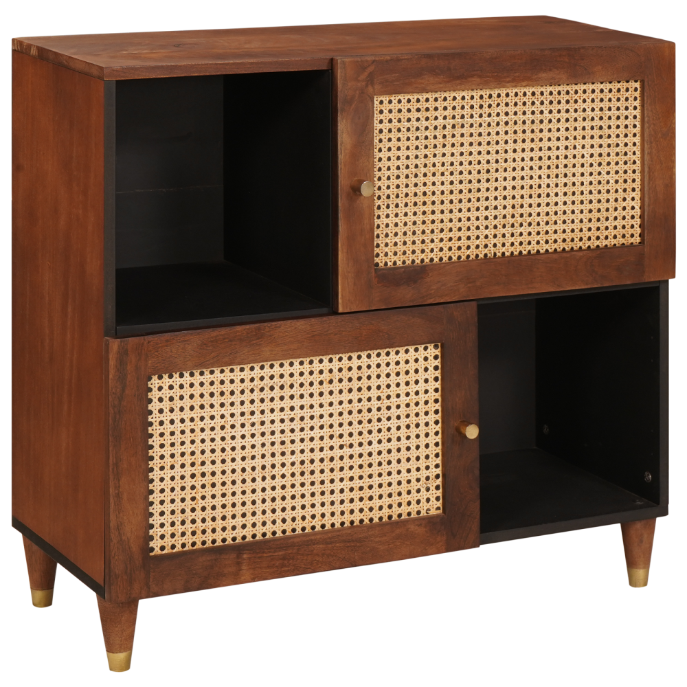 Produktbild för Sideboard Brun 80 x 33,5 x 75 cm Massivt mangoträ