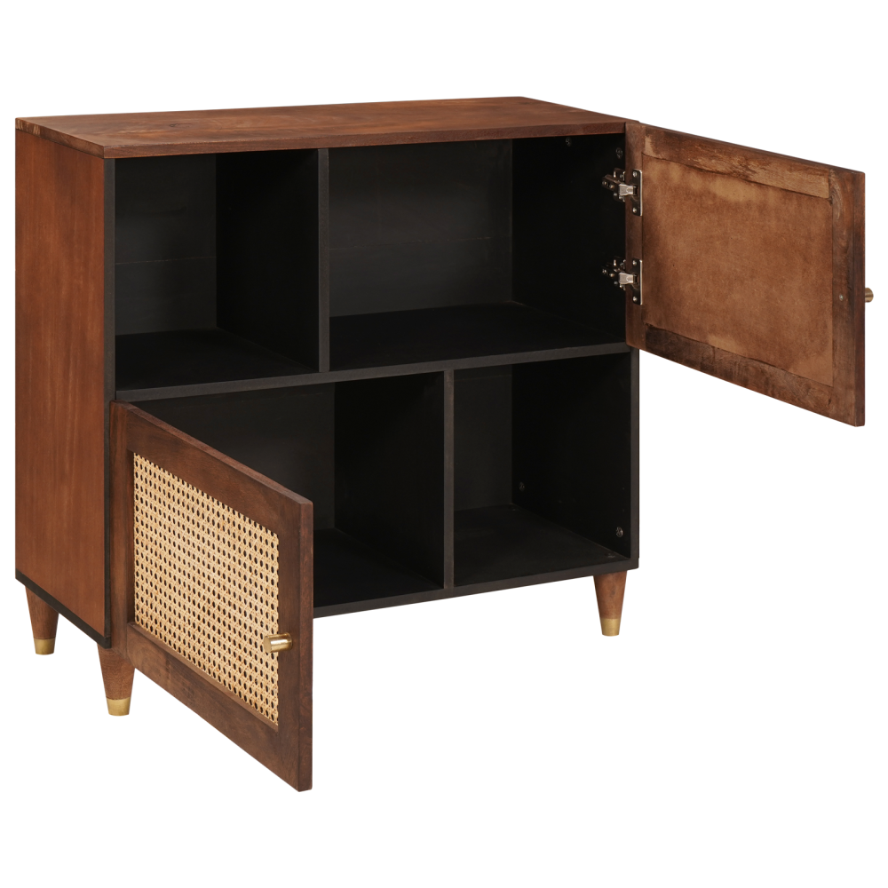 Produktbild för Sideboard Brun 80 x 33,5 x 75 cm Massivt mangoträ