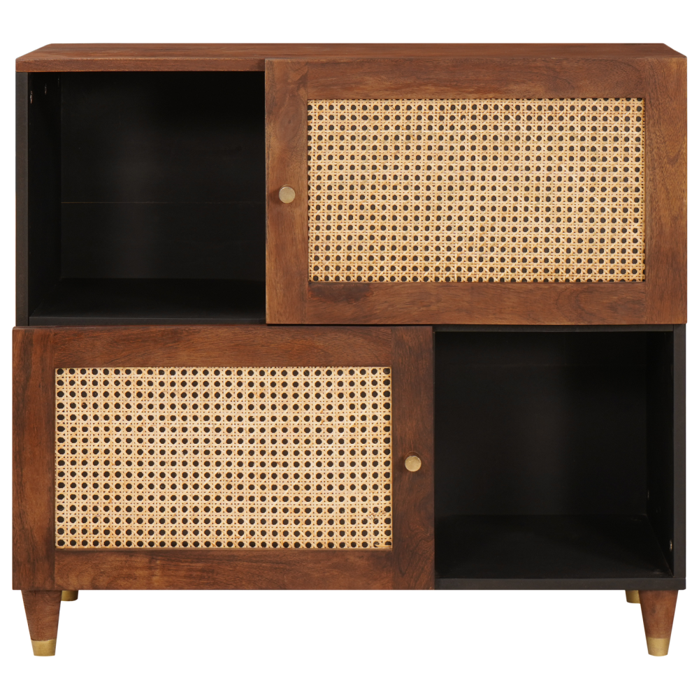 Produktbild för Sideboard Brun 80 x 33,5 x 75 cm Massivt mangoträ