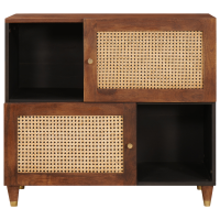 Produktbild för Sideboard Brun 80 x 33,5 x 75 cm Massivt mangoträ