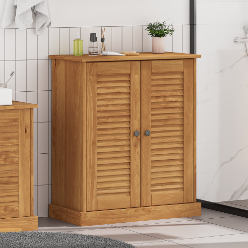 vidaXL Badrumsskåp med hylla VIGO Brun och honungsgul 68 x 34 x 80 cm