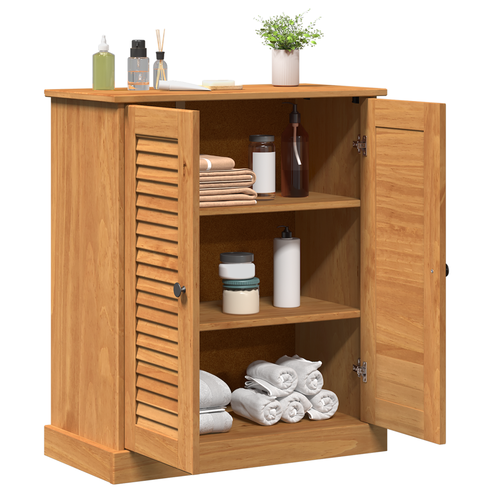 Produktbild för Badrumsskåp med hylla VIGO Brun och honungsgul 68 x 34 x 80 cm