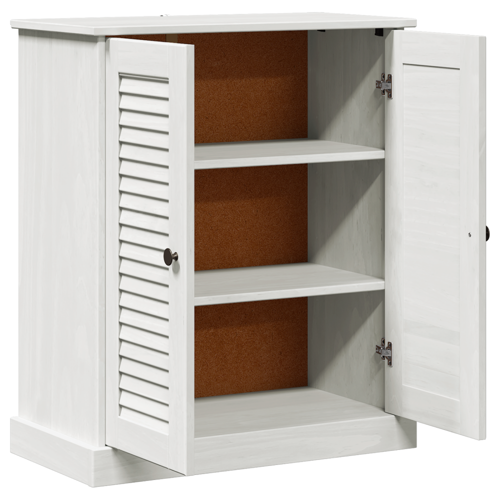 Produktbild för Badrumsskåp VIGO Vit och antikvit 68 x 34 x 80 cm Massiv furu