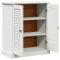 Produktbild för Badrumsskåp VIGO Vit och antikvit 68 x 34 x 80 cm Massiv furu