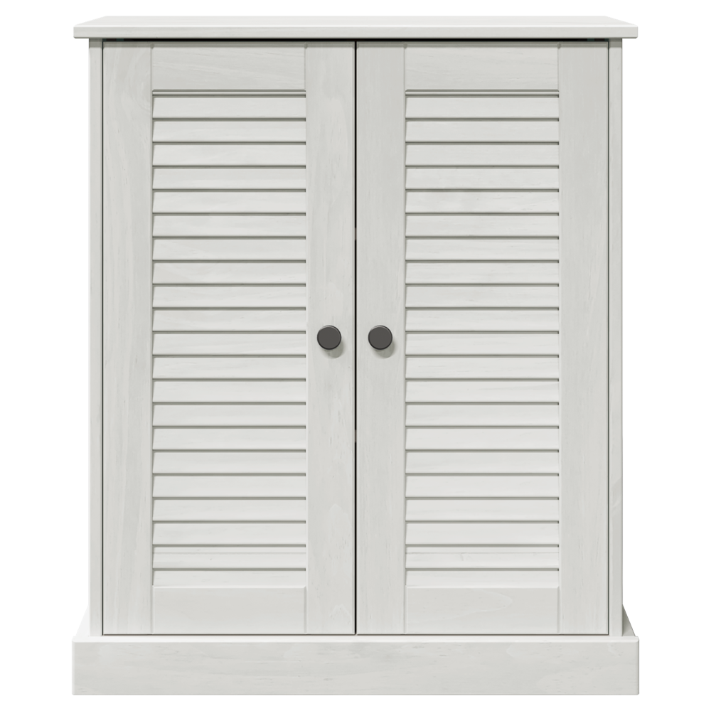 Produktbild för Badrumsskåp VIGO Vit och antikvit 68 x 34 x 80 cm Massiv furu