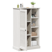 Produktbild för Badrumsskåp VIGO Vit och antikvit 68 x 34 x 110 cm Massiv furu