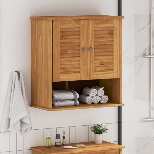 vidaXL Badrumsskåp VIGO Brun och honungsgul 67,5 x 34 x 71,5 cm