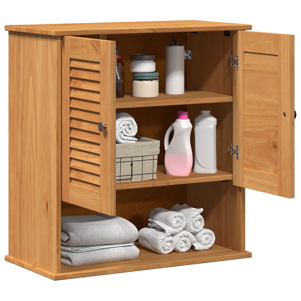 Produktbild för Badrumsskåp VIGO Brun och honungsgul 67,5 x 34 x 71,5 cm