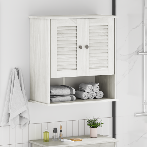 vidaXL Badrumsskåp med hylla VIGO Vit och antikvit 67,5 x 34 x 71,5 cm