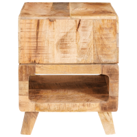 Produktbild för Sidobord med hylla Brun 40 x 40 x 49 cm Massivt mangoträ