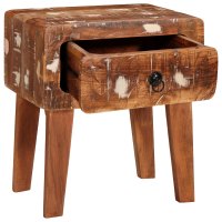Produktbild för Sidobord med låda Brun 40 x 32 x 46 cm Solid återvunnen trä
