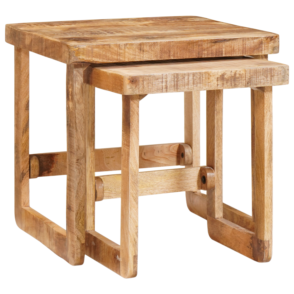 Produktbild för Satsbord 2 pcs Brun 46 x 46 x 45 cm Massivt mangoträ