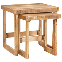Produktbild för Satsbord 2 pcs Brun 46 x 46 x 45 cm Massivt mangoträ
