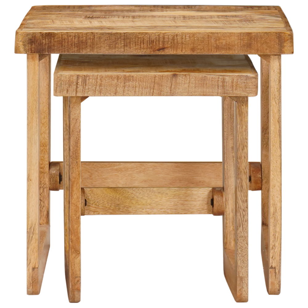 Produktbild för Satsbord 2 pcs Brun 46 x 46 x 45 cm Massivt mangoträ
