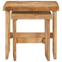 Produktbild för Satsbord 2 pcs Brun 46 x 46 x 45 cm Massivt mangoträ