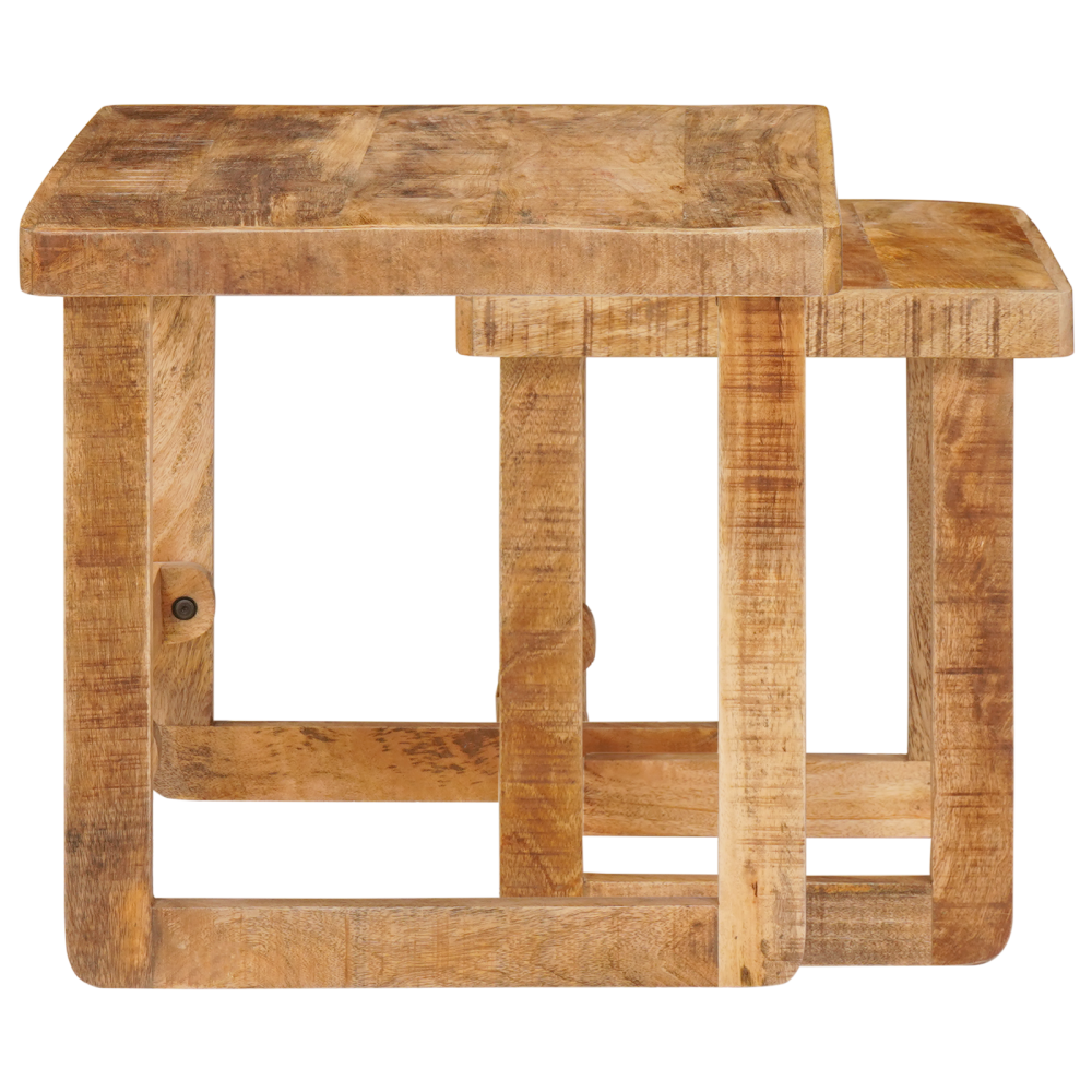 Produktbild för Satsbord 2 pcs Brun 46 x 46 x 45 cm Massivt mangoträ