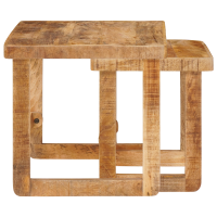 Produktbild för Satsbord 2 pcs Brun 46 x 46 x 45 cm Massivt mangoträ