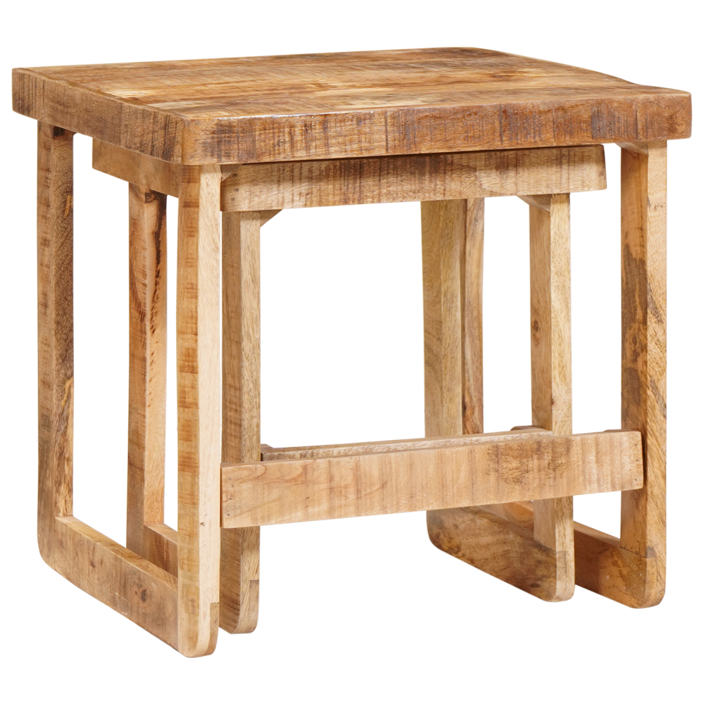 Produktbild för Satsbord 2 pcs Brun 46 x 46 x 45 cm Massivt mangoträ