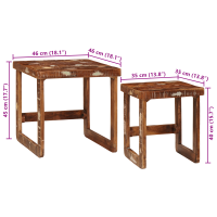 Produktbild för Satsbord 2 pcs Brun 46 x 46 x 45 cm Solid återvunnen trä