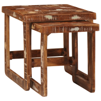 Produktbild för Satsbord 2 pcs Brun 46 x 46 x 45 cm Solid återvunnen trä