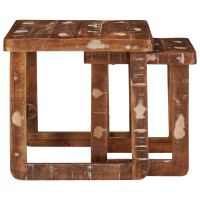 Produktbild för Satsbord 2 pcs Brun 46 x 46 x 45 cm Solid återvunnen trä