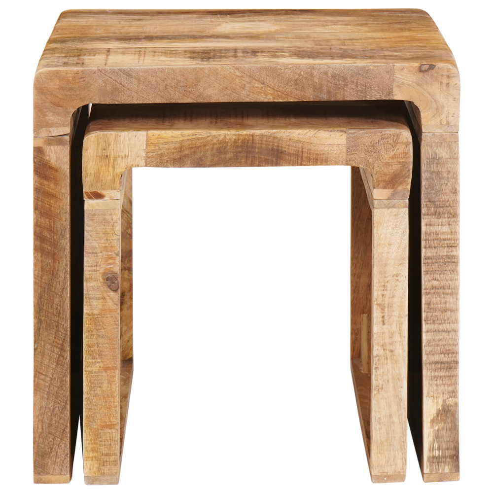 Produktbild för Satsbord 2 pcs Brun 46 x 40 x 46 cm Massivt mangoträ